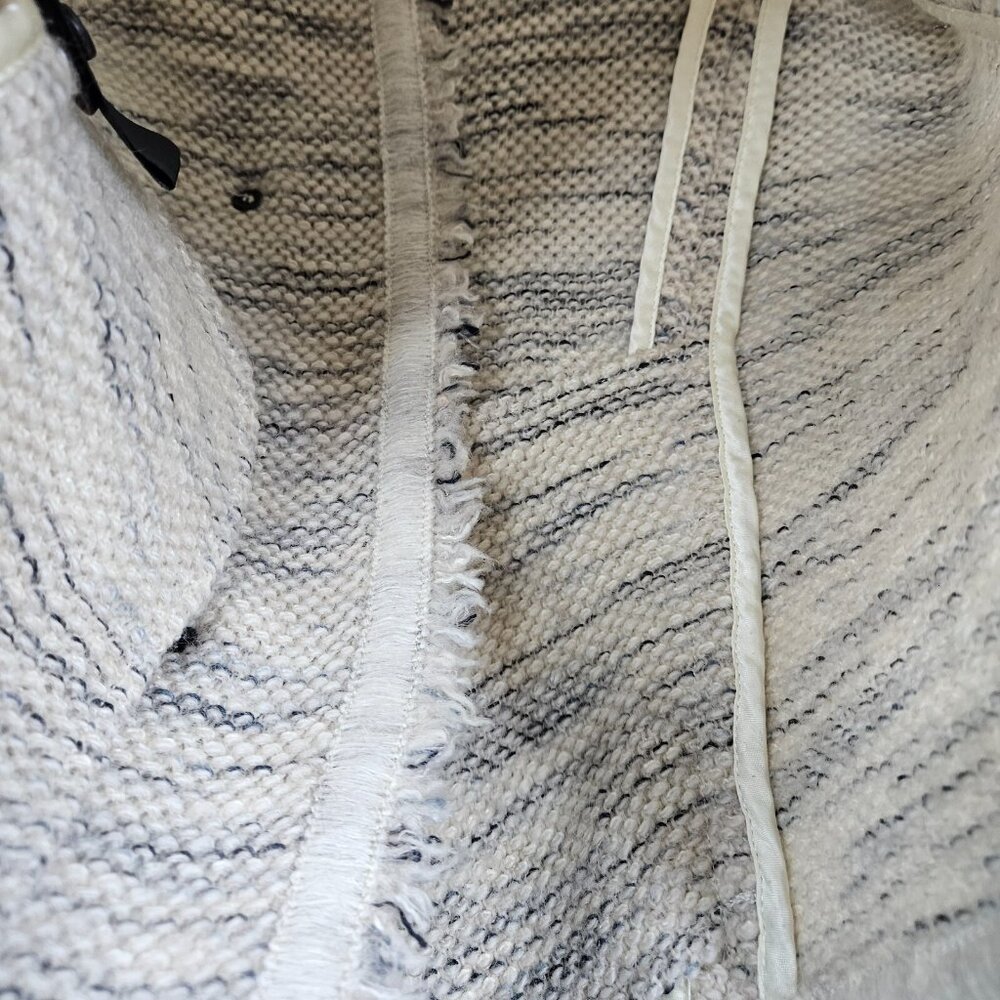 Isabel Marant Tweed Button Jacket Beige Raw-Edge Trim collarless Women's Size 40 - Picture 4 of 11